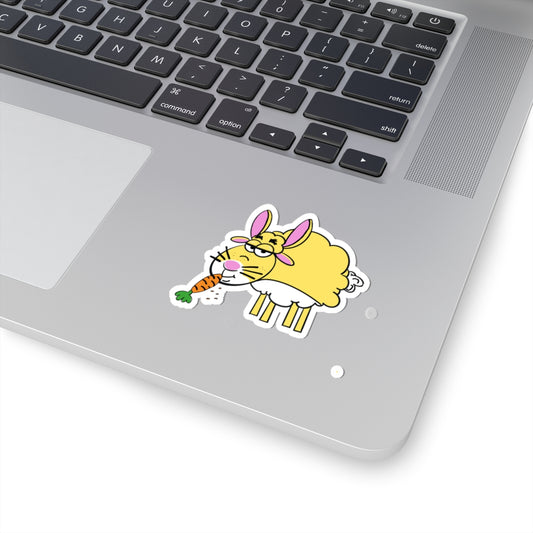 Cute "Rabbit" -Sheep Sticker — Kawaii Animal Carrot Laptop Kiss-Cut Sticker