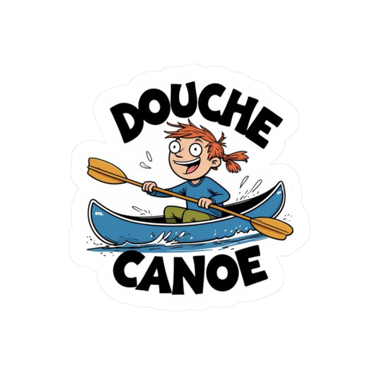 Funny 'Douche Canoe' Canoe Sticker — Humorous Outdoorsy Vinyl Decal