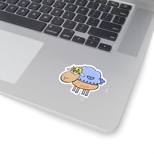 Cute Ken Sheep Kiss-Cut Sticker — Funny Cartoon Laptop Decal