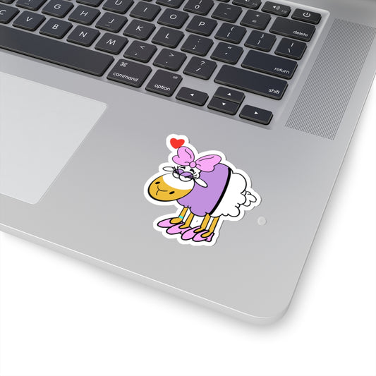 Cute Daisy Sheep Kiss-Cut Sticker – Adorable Laptop & Notebook Decal