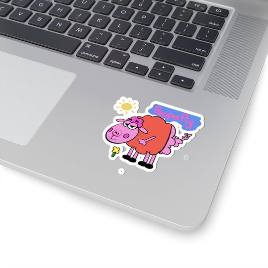 Peppa Pig Kiss-Cut Vinyl Sticker — Cute Pink Sheep Cartoon Laptop Decal