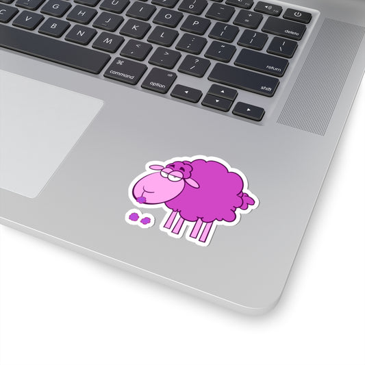 Raspberry Sheep Kiss-Cut Sticker — Cute Pastel Lamb Raspberry Design