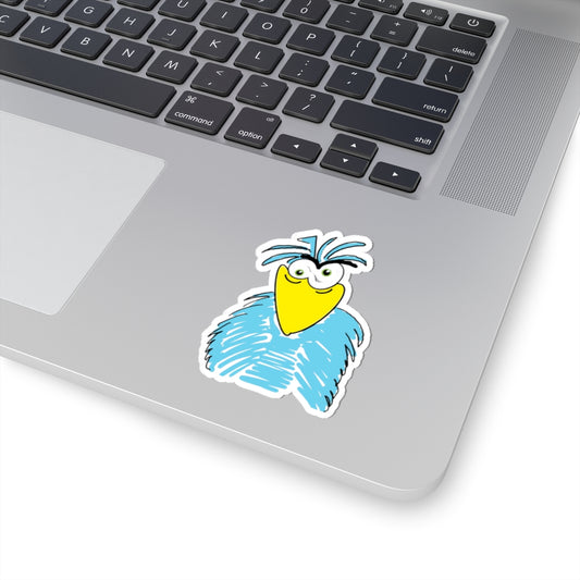 Grumpy Black Sheep Kiss-Cut Sticker — Cute Cartoon Vinyl Decal for Laptops & Notebooks