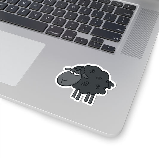 OG BLACK SHEEP Grumpy Black Sheep Kiss-Cut Sticker — Cute Cartoon Laptop Decal