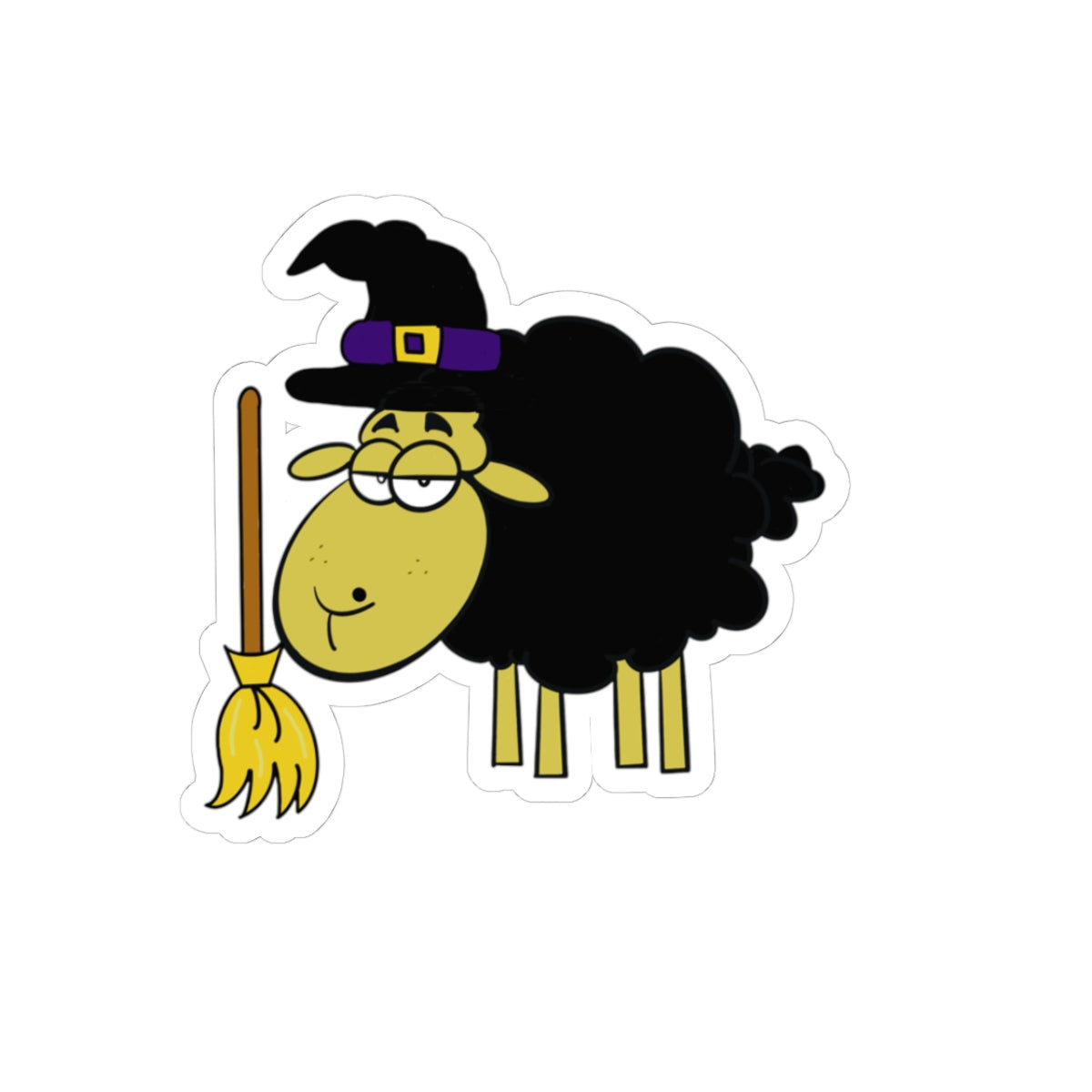 Witch Sheep Kiss-Cut Sticker – Cute Halloween Witch Sheep Decal
