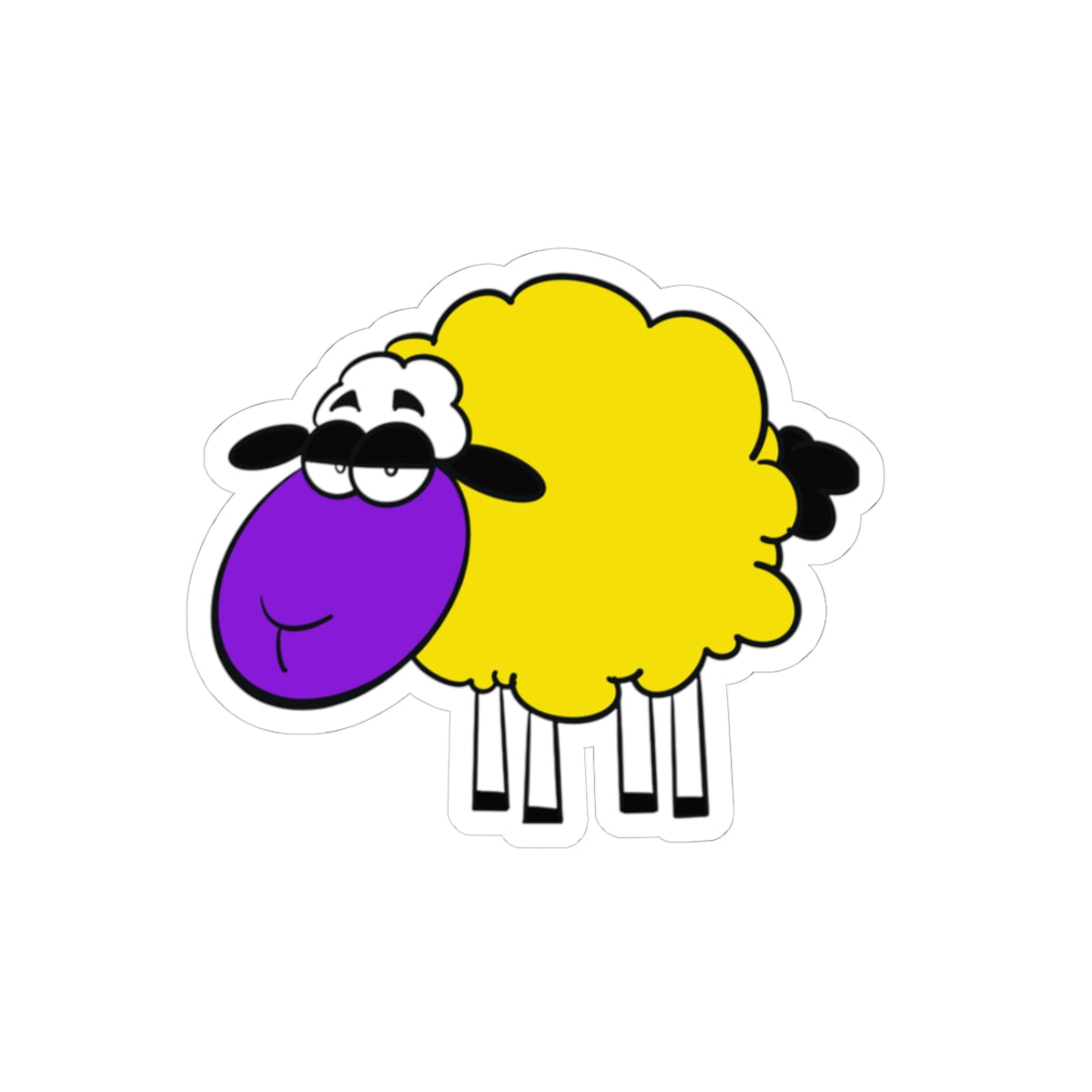 Colorful Inspired Sheep Sticker — Cute Pastel Sheep Kiss-Cut Sticker
