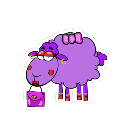 Miss Prude Inspired Sheep Kiss-Cut Sticker — Cute Sassy Sheep Decal