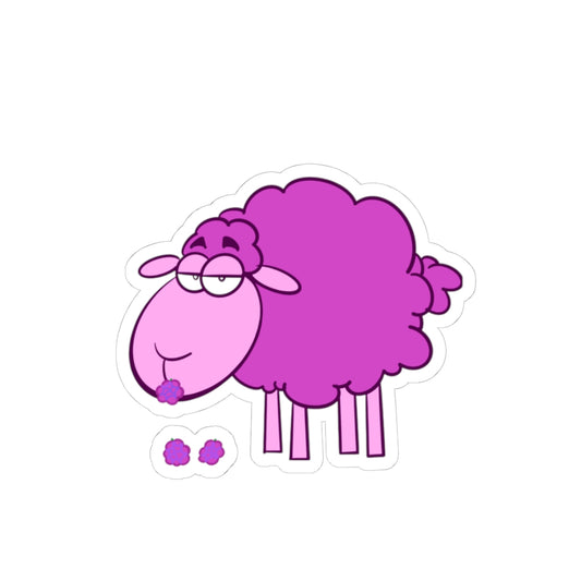 Raspberry Sheep Kiss-Cut Sticker — Cute Pastel Lamb Raspberry Design