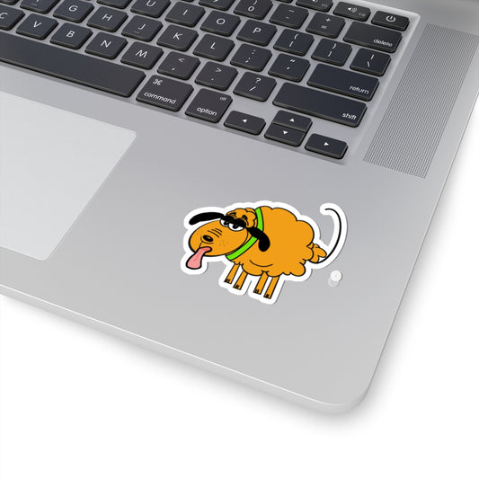 Cute Drooling Dog Pluto Sticker — Funny Kiss-Cut Vinyl Decal for Laptops & Water Bottles