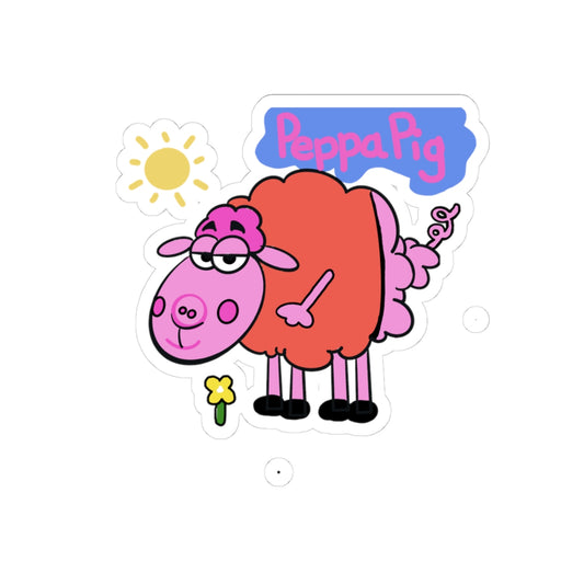 Peppa Pig Kiss-Cut Vinyl Sticker — Cute Pink Sheep Cartoon Laptop Decal