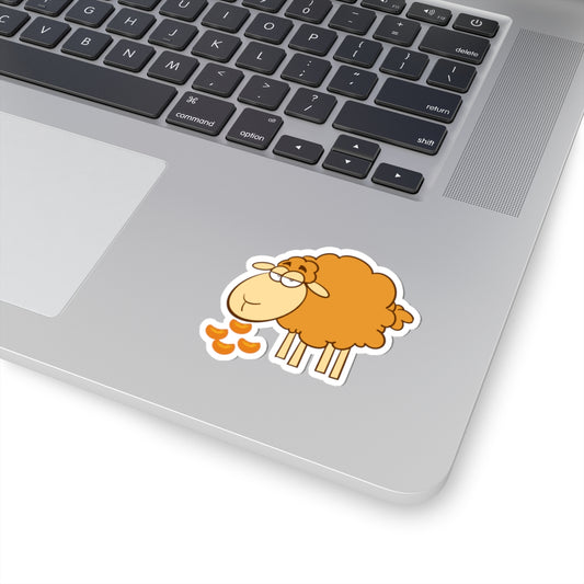 Orange-Inspired Sheep Kiss-Cut Sticker — Cute Pastel Farm Animal Decal