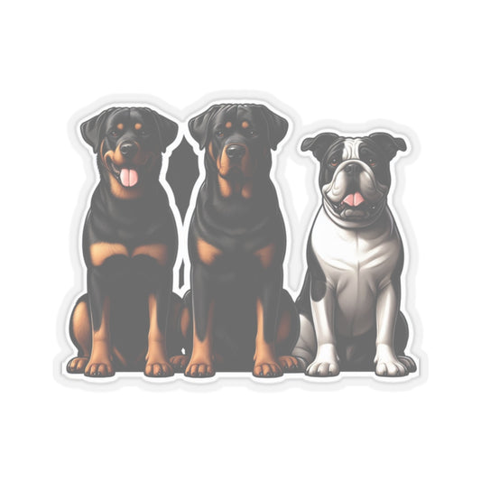 Our adorable Rottweiler and American Bully Kiss-Cut Stickers - Perfect for Dog Lovers!