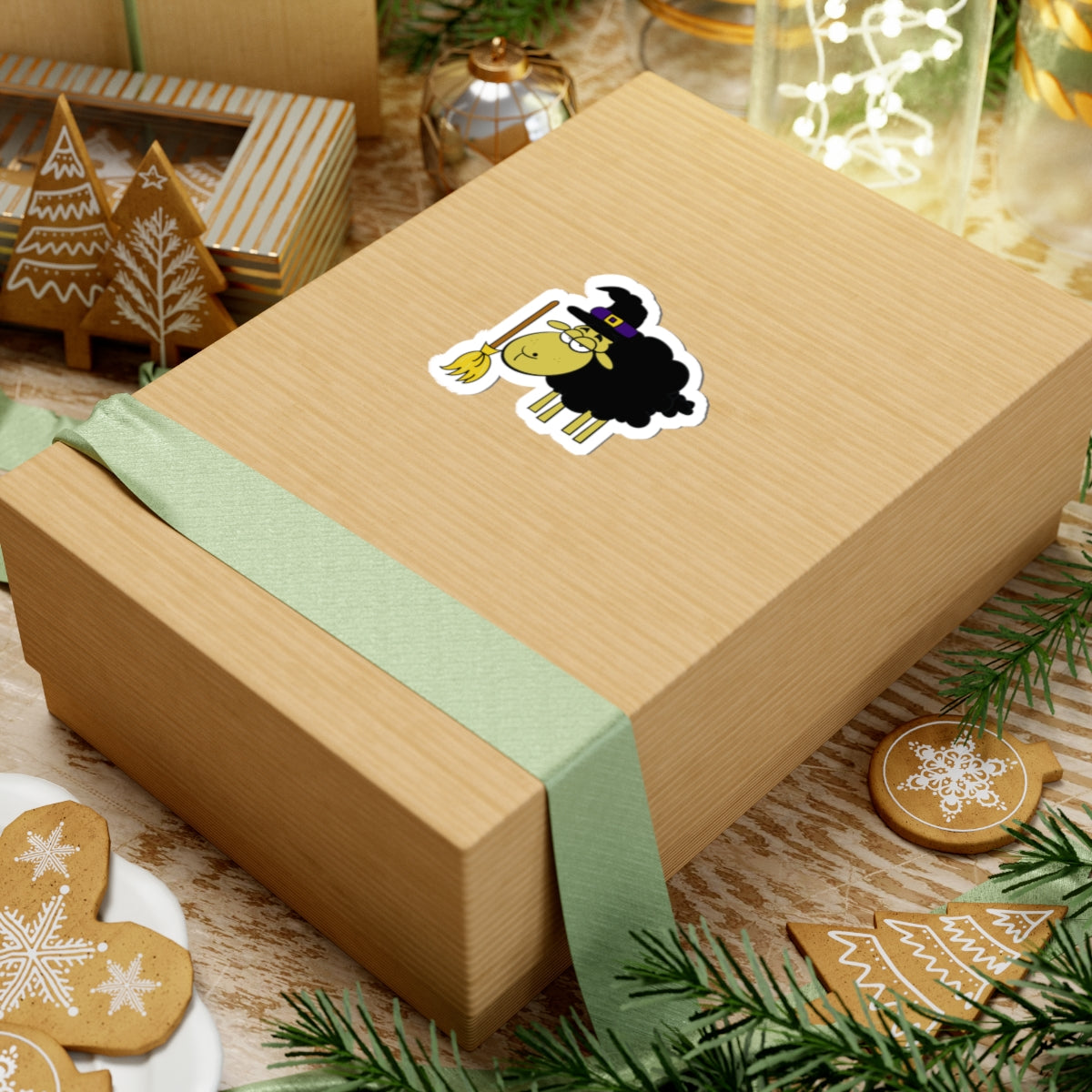 Witch Sheep Kiss-Cut Sticker – Cute Halloween Witch Sheep Decal