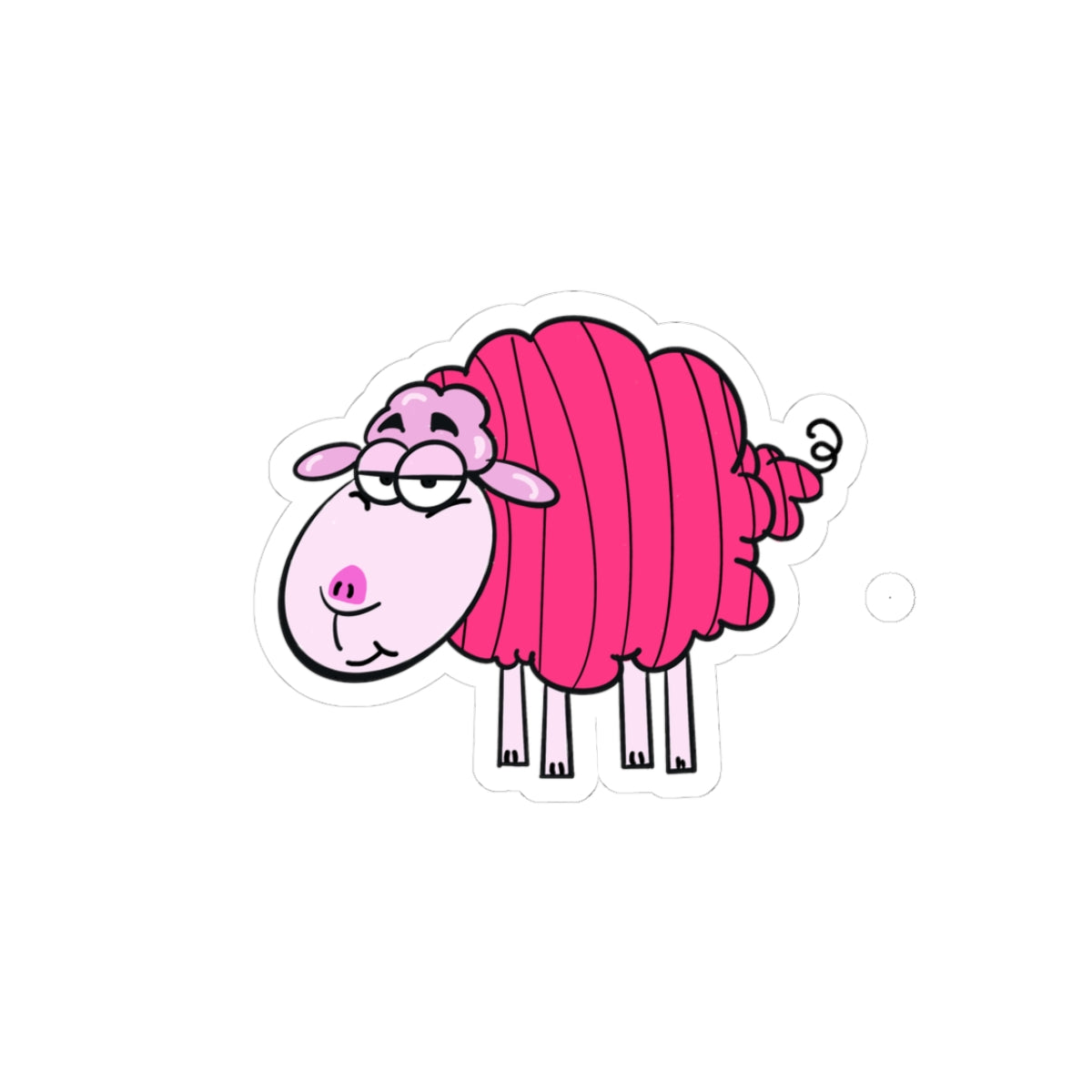 Cute Piglet Sheep Kiss-Cut Sticker — Funny Pastel Animal Vinyl Decal