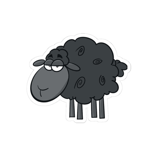 OG BLACK SHEEP Grumpy Black Sheep Kiss-Cut Sticker — Cute Cartoon Laptop Decal