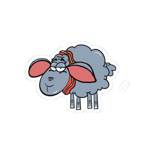 Cute Dumbo Sheep Sticker — Cute Grey Sheep Kiss-Cut Vinyl Decal for Laptops & Water Bottles