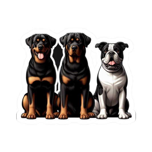 Our adorable Rottweiler and American Bully Kiss-Cut Stickers - Perfect for Dog Lovers!