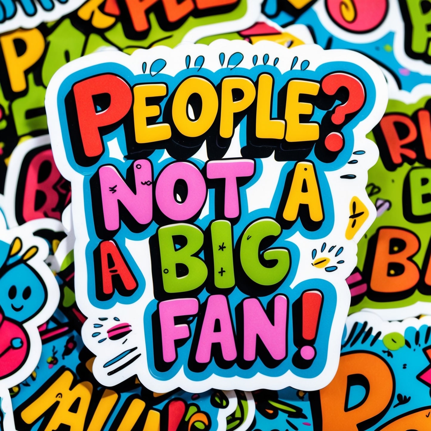People? Not a Big Fan! — Funny Kiss-Cut Sticker