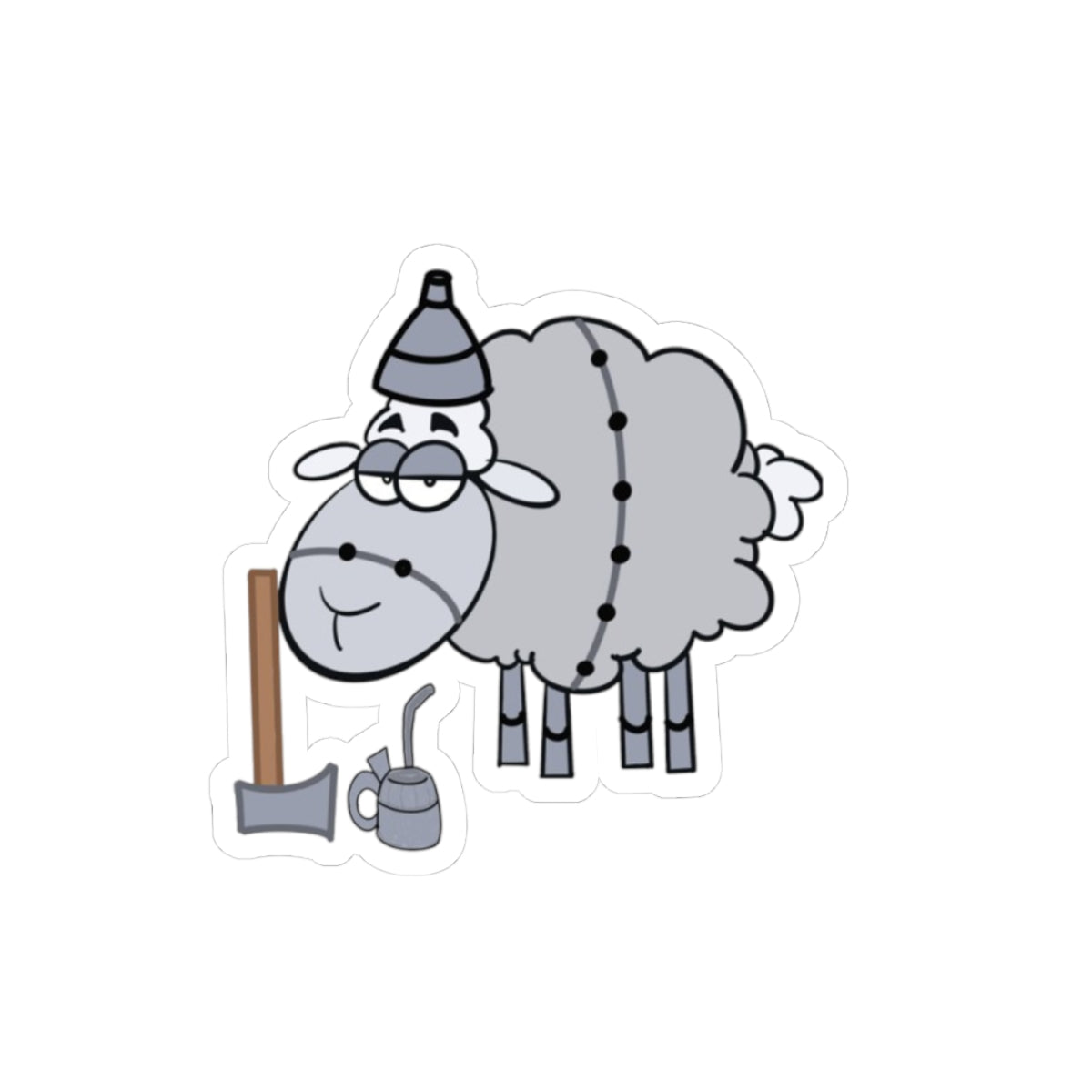 Cute Tinman Sheep Sticker — Cute Outdoor Camper Vinyl Decal