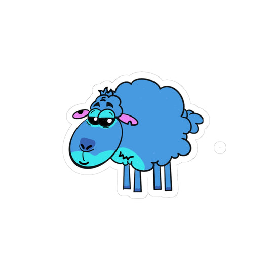 Blue Stitch Sheep Kiss-Cut Sticker — Cute Laptop & Water Bottle Decal