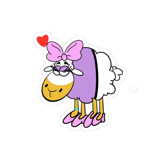 Cute Daisy Sheep Kiss-Cut Sticker – Adorable Laptop & Notebook Decal