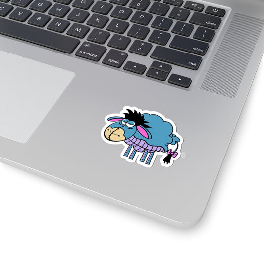 Blue Eeor Sheep Sticker — Cute Kiss-Cut Laptop Decal
