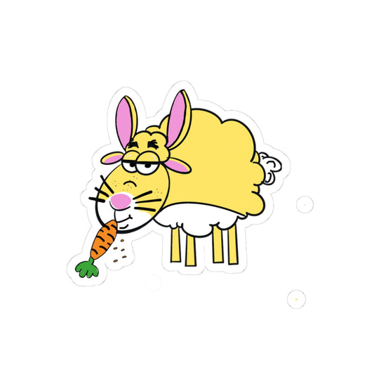 Cute "Rabbit" -Sheep Sticker — Kawaii Animal Carrot Laptop Kiss-Cut Sticker