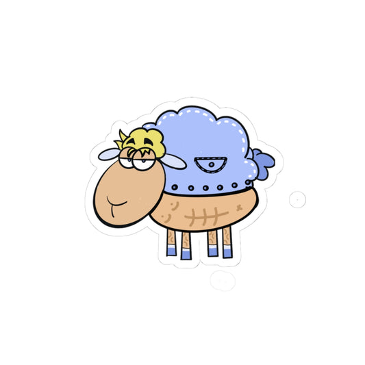 Cute Ken Sheep Kiss-Cut Sticker — Funny Cartoon Laptop Decal