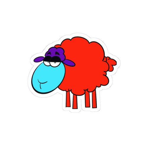 Rebok-Inspired Sheep Kiss-Cut Sticker — Athletic Retro Sheep Decal