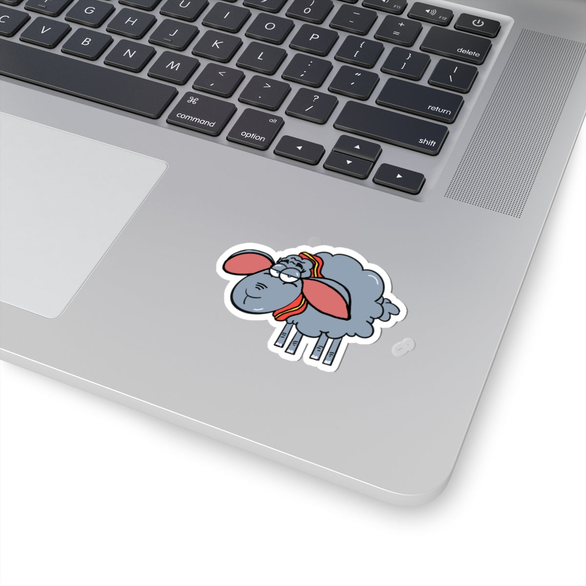 Cute Dumbo Sheep Sticker — Cute Grey Sheep Kiss-Cut Vinyl Decal for Laptops & Water Bottles