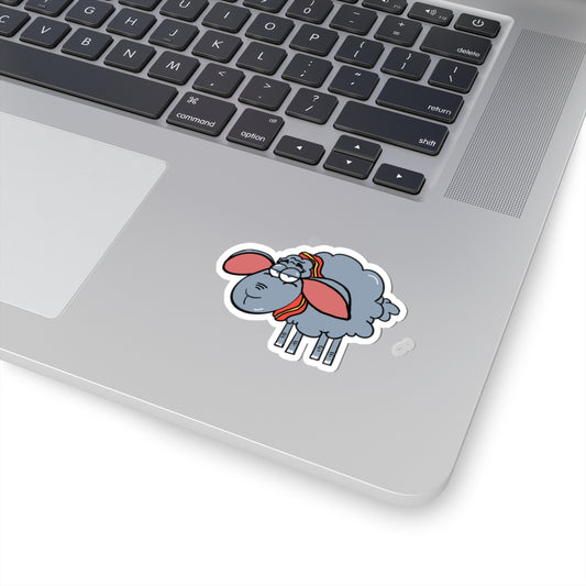 Cute Dumbo Sheep Sticker — Cute Grey Sheep Kiss-Cut Vinyl Decal for Laptops & Water Bottles