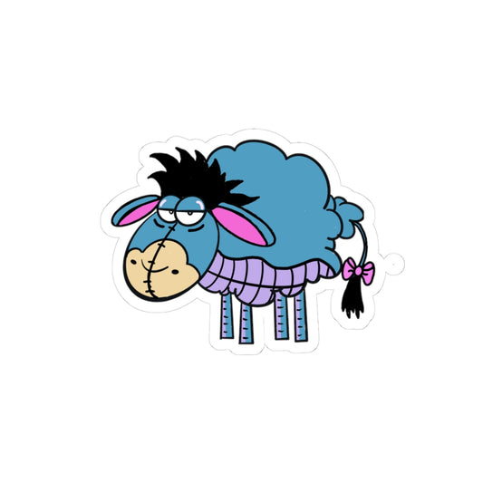Blue Eeor Sheep Sticker — Cute Kiss-Cut Laptop Decal